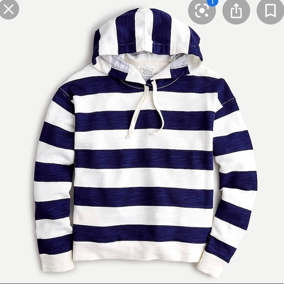 J. Crew Tops - NWT J. Crew‎ Hoodie in Striped Vintage Cotton Terry
